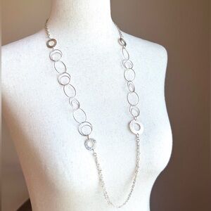 DYADEMA Sterling Silver Circle Necklace With Toggle Made In Italy